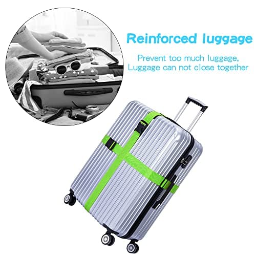 6pack Luggage Straps for Suitcase Straps,Personalised Luggage Straps for Suitcases,Adjustable Travel Packing Secure Belt Accessory Set for Travel Bag — view 4