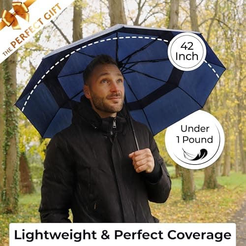 TUMELLA Strongest Windproof Travel Umbrella (Compact, 100MPH Wind-Tested) — view 5