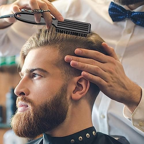 4PCS Fade Brush, Clipper Cleaning brush Hair Clipper Cleaning Hair Brush Bristle Hair Brush Beech comb with Beech Handle Used for Men with Thin or Thick Hair Styling Beard Brush — view 5