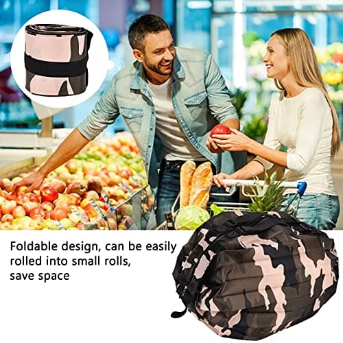 WPKD BLUEIY Foldable Travel Storage Bag, Large Capacity Shopping Tote Bag Multicolor Camouflage for Outdoor (Green) — view 2