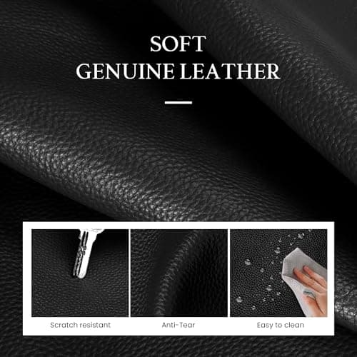 befen Genuine Leather Work Laptop Tote Bag for Women Ladies Totes Shoulder Purses Satchel Handbag with 15" Compartment, Black, M — view 6