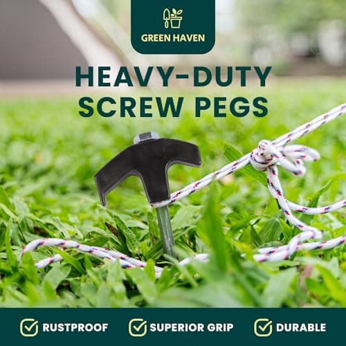 Green Haven Tent Pegs Metal Heavy Duty | Hard Ground Screw Pegs, 20 Pack — view 2