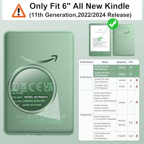MoKo Case for 6" Kindle (11th Generation-2024/2022 Release), Agave Green — view 2