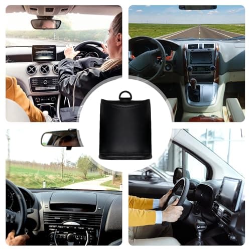 Car Air Vent Organizer - Leather Mobile Phone Holder, Multifunctional Car Pocket with Storage Design, Keys Pens Glasses Cards Holder, Vehicle Interior Accessories, Travel Driving Accessories Use — view 3