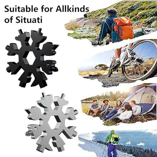 2 Pack 18-in-1 Snowflake Multi-Tool - Stainless Steel Portable Opener with Bottle Opener & Bicycle Wrench, Compact Design for Outdoor, Camping & Daily Use (Durable & Versatile) — view 6