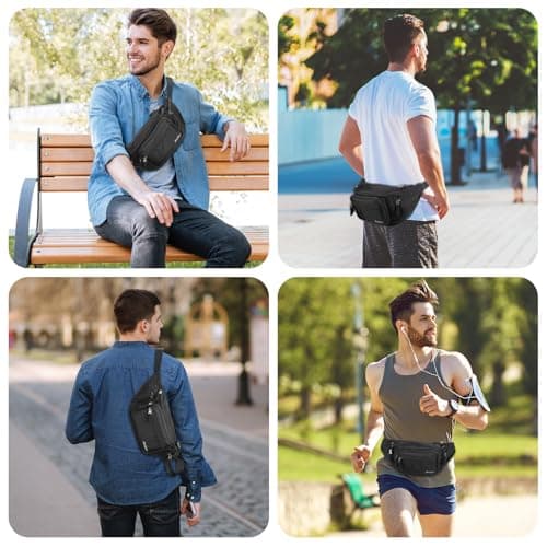 ProCase Bum Bag Waist Fanny Pack for Men Women Ladies with 6 Pockets and Adjustable Belt Large Dog Bumbag for Dog Walking Running Hiking Cycling Travel Holiday Festival Christmas Disney -Black, L — view 2