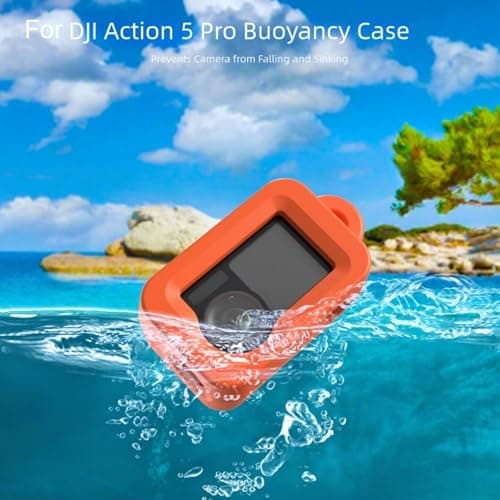CWOQOCW Action Floating Case For DJI Action 5 Pro Camera, Bright Orange EVA Buoyancy Anti-Loss Floating Housing Accessory,10X6.7x4.8cm — view 3