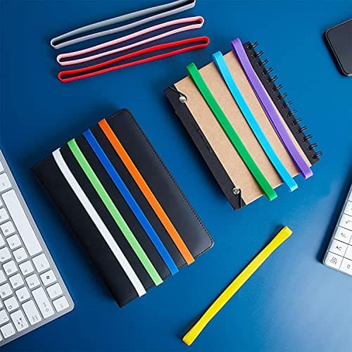 Silicone Rubber Bands,12 pcs Elastic Bands Large Wrapping Bands Coloured String,for Office Supply, File Folders, Books, Art, School,Home,Cooking, Wrapping(12 Colors) — view 2