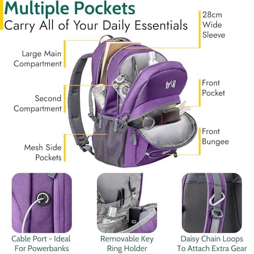 Trail Aspen Day Pack Backpack, 30L, Purple — view 3