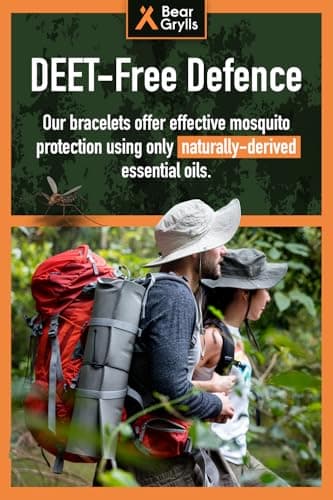 Bear Grylls Mosquito Repellent Bracelets | Crafted for Adventure | Adjustable Leather | DEET-Free | Long-Lasting Protection | Pack of 20 — view 3