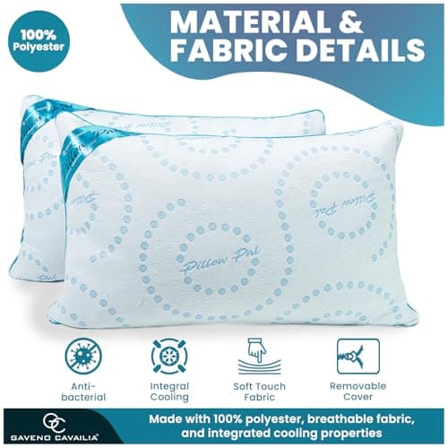 GC GAVENO CAVAILIA Memory Foam Pillows 2 Pack - Soft,Anti-Allergy Firm Neck,Shoulder & Back Support Orthopaedic Pillow For Hotel Quality Comfort for Side Back & Stomach Sleepers 45x70 cm - White — view 5