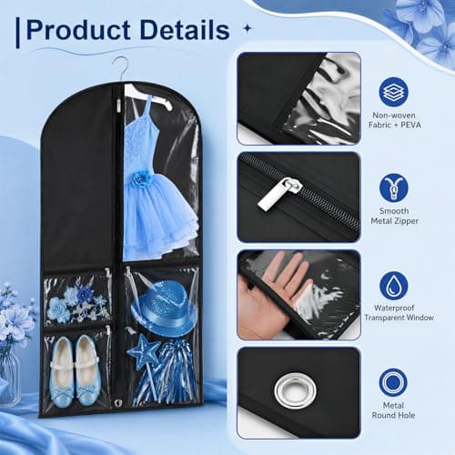 Dance Costume Bag for Kids, Dress Covers Garment Bags, Kids Garment Bags — view 3