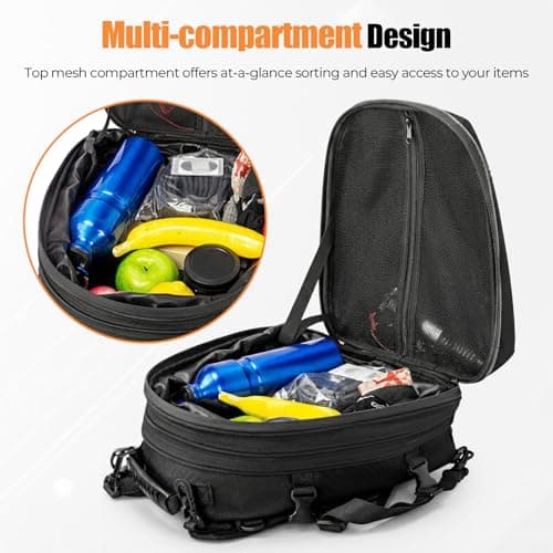 20L-28L Expandable Motorcycle Tail Bag, Fits Full Face Helmet, Waterproof — view 4