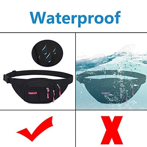 Waterproof Bum Bag Waist Fanny Packs Travel Hiking Outdoor Sport Money Hip Bag Pouch Pack Holiday Running Belt (BlackⅢ) — view 5