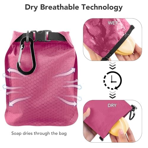 Uliya Travel Soap Bag Waterproof Leakproof Soap Dishes Case Box (Pink) — view 2