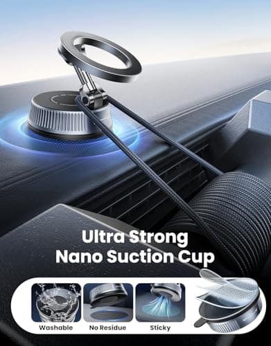 EOIWUY Vacuum Magnetic Car Phone Holder, Upgraded Nano Gel Suction Cup — view 3