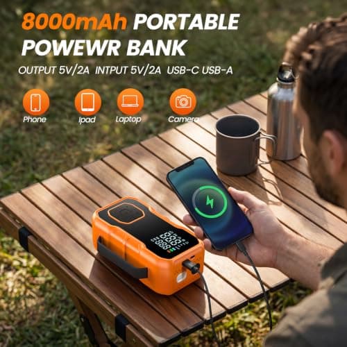 Jump Starter Power Pack, Car Battery Booster Jump Starterwith Tire Inflator — view 4