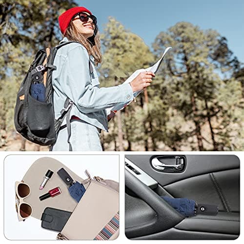ZOMAKE Compact Umbrella Windproof,Travel Small Umbrella (46in-Navy Blue) — view 5
