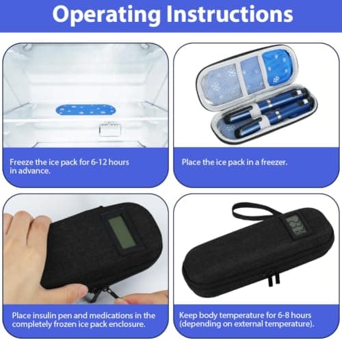 AOOWU Insulin Cooler Travel Case with Temperature Display, TSA Approved — view 6