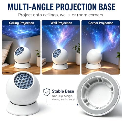 360° Dynamic Rotating LED Ocean Wave Night Projector Light, Ocean Projector Light with Ambient Lighting, Multi-Angle Adjustable Base for Bedroom Home Theater Game Room Decor (Ocean) — view 4