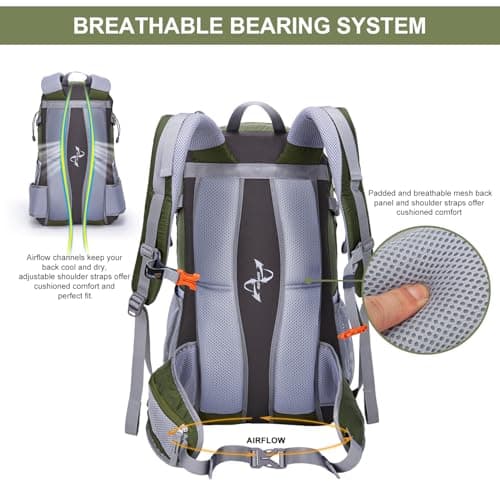 MOUNTAINTOP 40L Hiking Backpack Water Resistant Trekking Rucksack Unisex — view 5