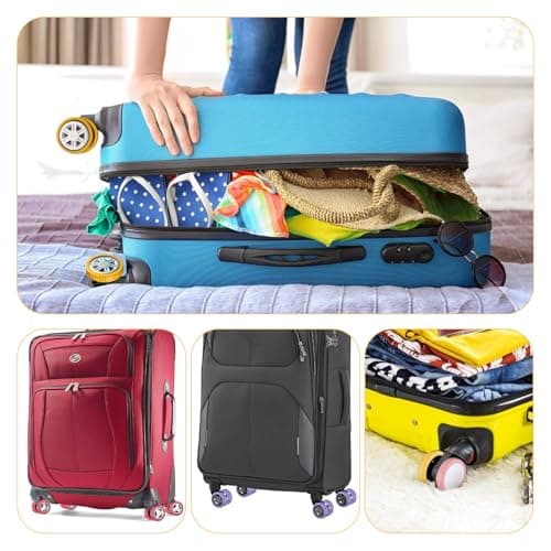 YMWALK 8 Pack Silicone Luggage Wheel Covers, Durable Anti-Scratch Travel Suitcase Wheel Protectors, Portable 2 Inch Luggage Spinner Wheel Covers Mute for Most Caster Wheels (yellow) — view 5