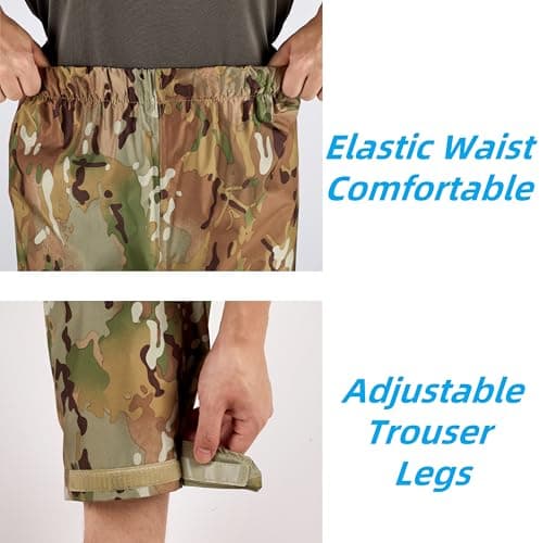Fousam Rain Suit, Rain Gear for Men Waterproof, Camo Rain Jacket, Lightweight Raincoat for Fishing, Hunting, Motorcycling, Hiking, Traveling, XL — view 3