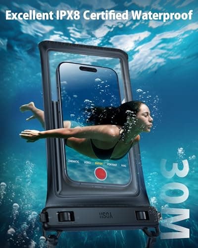 YOSH Waterproof Phone Pouch [3D Double Space] 1 Pack, Fits Up to 7.5" Black — view 4