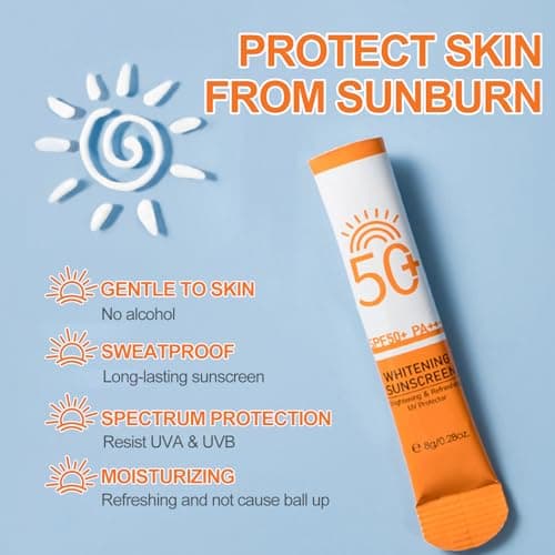 16 Pack Sunscreen SPF 50+, Travel Size Sunscreen Without White Cast, Sun Protection Waterproof & Non-Greasy, Mini Sun Cream for Face & Body, Lightweight UV Protection for Daily Use, 8g per piecec — view 4