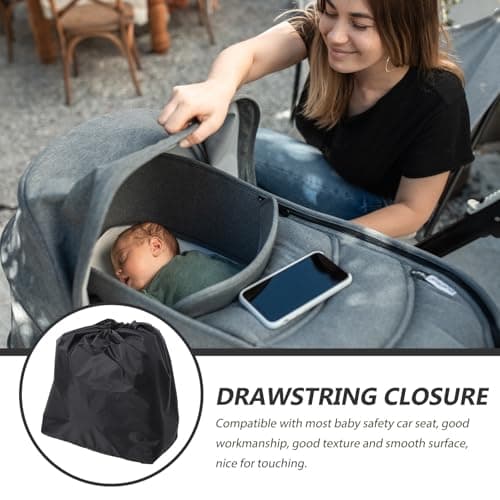 Housoutil Stroller Travel Bag Comfortable to Carry and Tear Resistant with 210d Fabric Large Capacity Black Stroller Storage Pouch Suitable for Gate Check and Airplane Travel — view 3