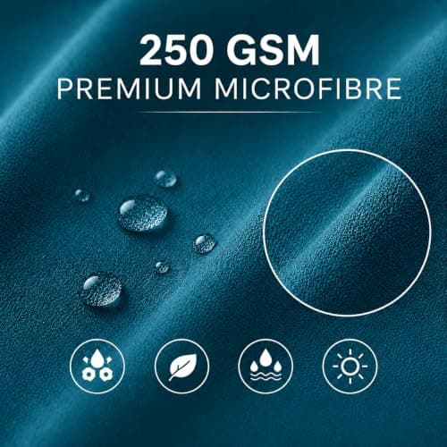 Microfibre Towel - 250 GSM Highly Absorbent Gym Towel & Travel Towel, 70*140cm Lightweight Quick Dry Towels for Adults, Soft Sports Towel for Swimming, Yoga, Camping, Hiking & Beach Ocean Teal — view 2