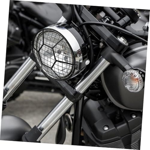 OSOLADY Motorcycle Headlight Hood Mesh Grill Led Headlamp Protector Fit Easy Installation — view 3