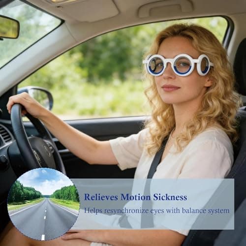 Srvauyea Motion Sickness Glasses,Anti Nausea Vertigo Glasses with Pouch,Travel Sickness Glasses Sickness Bands Nausea Relief Car Sickness Airsick Sickness Seasickness for Adults. — view 5