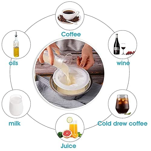 Kitchen Funnels 13cm Stainless Steel Funnel Set with Handle Filter Removable Strainer and Brush 200 Mesh Strainer for Jam Oils Juice Coffee Cooking Transferring Liquid — view 6