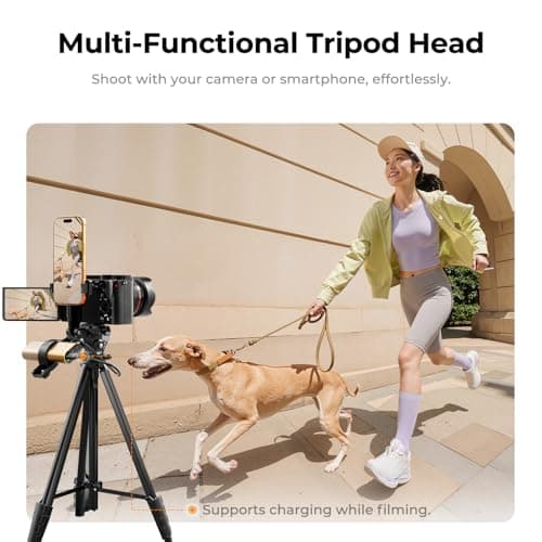 K&F CONCEPT 62.2"/158cm Lightweight Camera Tripod for Phone — view 3
