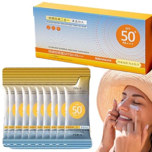 50 Pack Mini Sunscreen Travel Size Spf 50+, Sun Cream Mini Tube, Ultra Light UV Pro-tetion Suncream, Sunscreen for Athletes, Long Lasting Sweat Resistant & Waterproof Sun Cream for Face and Body (1)