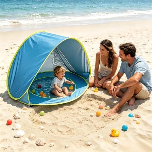 Morofme Pop Up Baby Beach Tent with Pool, Baby Sun Shade Shelter All-Round UPF 50+ UV protection, Portable Beach Tent Pop Up, Outdoor Shade kid Baby Tents for Family Garden Camping Park Lawn Backyard — view 5