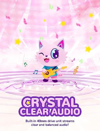 iClever HS25 Kids Headphones Toddler Girls LED Cat Ear Travel Gift — view 5