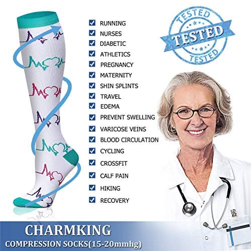 DRESHOW Compression Socks (7 Pairs)15-20 mmHg is Best Graduated Athletic & Medical for Men & Women, Running, Flight, Travels, 7 Pack Multicolour 01, S-M — view 6
