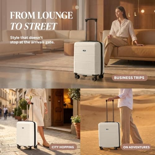 LUGG Jetset 15" Lightweight Cabin Suitcase - EasyJet Underseat Carry On Luggage, ABS Hard Shell, Scratch-Resistant Finish, Secure Lock, Smooth 360° Spinner Wheels (45x33x20cm) — view 4