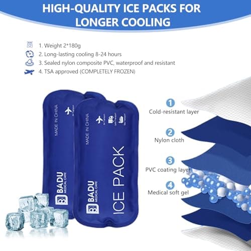 TSA Approved Ice Packs for Insulin Cooler Travel Case, Pack of 2(180g *2), Reusable Cooler Ice Packs, 8-12H Long Cooling, Suitable for Most Medication Travel Case — view 3