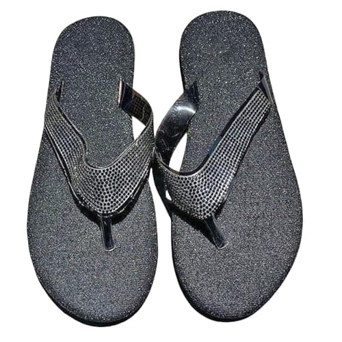 Lightweight Flops for Women Beach Wedding Travel Hiking Shoes Arch Support Hiking Slippers Shoes Care Professions Women Waterproof, black, 9 UK