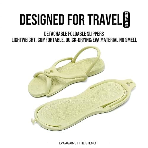 Kattmas Travel Sandals Shower Shoes For Men Women - Foldable Flip-Flop Slippers Non-Slip Quick-Dry, Portable House Shoes For Bathroom Gym Spa Pool Beach — view 4