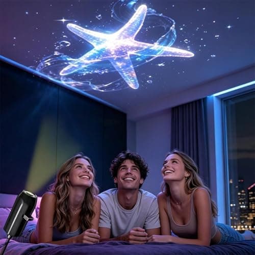 Plug-and-Play HD Star Projector, 360° Rotating USB Galaxy & Moon Projector Night Light, Planetarium Star Projector for Relaxing Meditating Bedroom Kids Room Living Room Ceiling Wall(Butterfly Ocean) — view 2