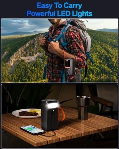 Power Bank 50000mAh Portable Charger with Built-in Cable: 22.5 W Fast Charging External Battery - Powerbank with 7 Outputs & 3 Inputs and Flashlight — view 4