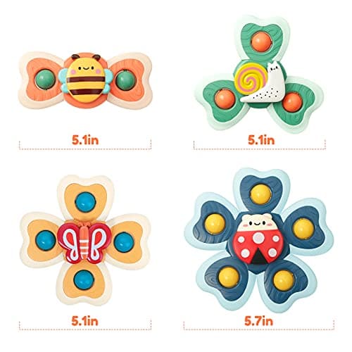 Vanmor Baby Suction Cup Spinning Top Toys, Spinner Toys for Babies-4pcs — view 5