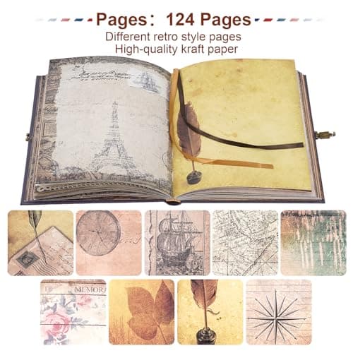 My Adventure Book Scrapbook Photo Album, Retro Style Embossed Hard Cover Travel Journal, Scrapbook Kit For Couples, Memory Book For Anniversary Wedding, Valentines' gifts, Christmases etc — view 3