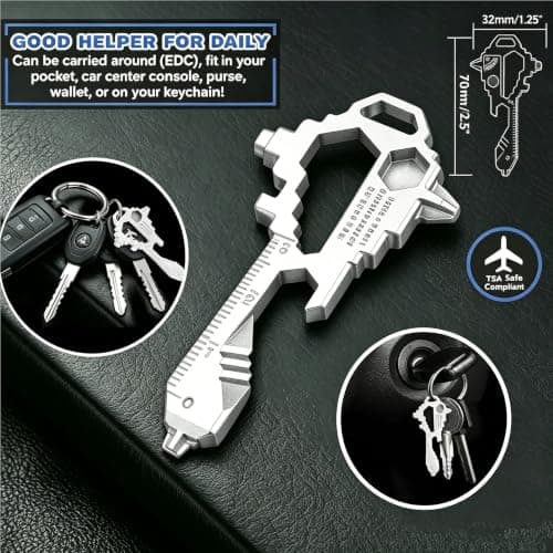 Herda Keychain Multitool – EDC Tool with 17+ Functions Gifts| Small Bottle Opener keychain with Screwdriver,Wrench,and Box Cutter for Travel,Outdoor,Everyday Use Gifts for Men Dad Gifts–TSA Safe — view 6
