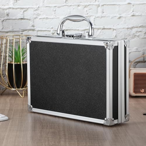 COOPHYA Portable Travel Case and Multi-purposes Tool Case with Large Capacity Design and Sturdy Aluminum Alloy Material Suitable for Tools and Jewelry Organizing at Back to School Party — view 6