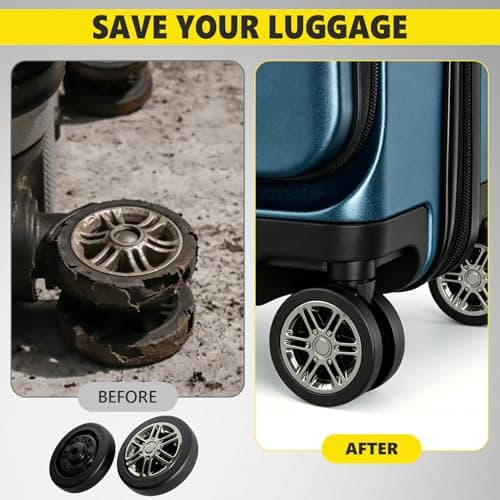 8 Pack 52mm Luggage Wheels Replacement Kit for Suitcase Caster Repair — view 6